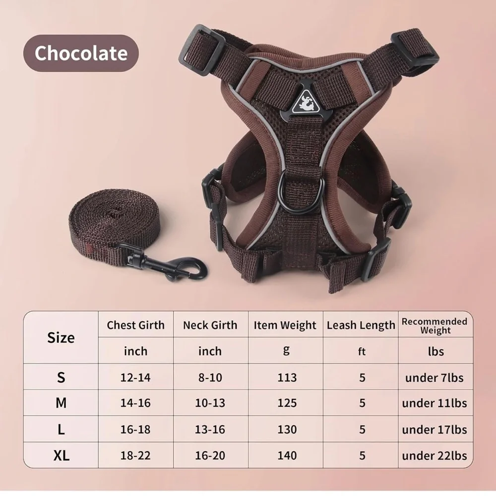 Easy Walk Dog Harness and Leash Set, Samll Dog Step in Vest Harness